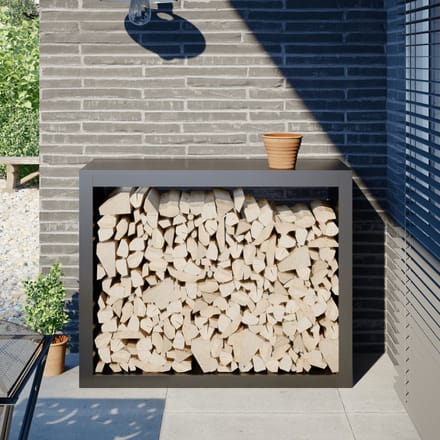 vidaXL - Haardhoutrek - 100x40x80 - cm - staal - antracietkleurig