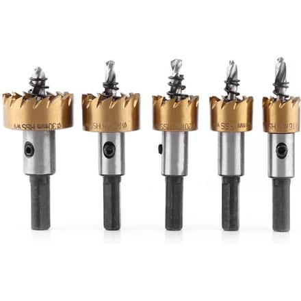 5pcs Titane HSS Foret Scie Cloche Set Outils de Coupe Métallurgie 1630mm