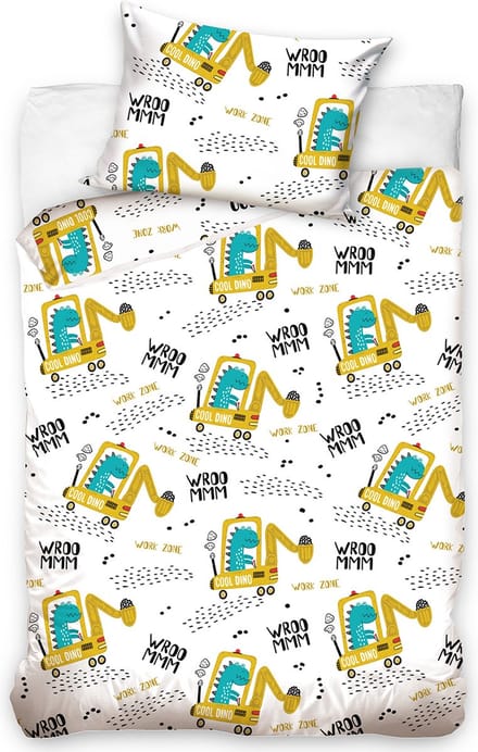 Dinosaurus BABY Dekbedovertrek Vroommm! - 100 x 135 cm - Katoen