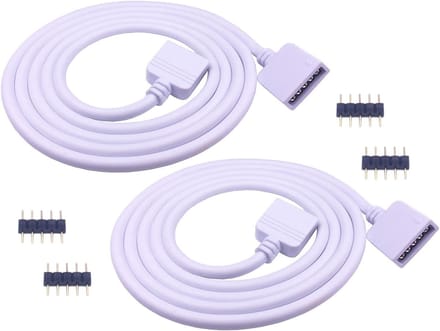 LED Verlengkabel - 5 Pin Kabel - Verlichting Uitbreiden - Plug en Play - 2x 1 Meter - Wit