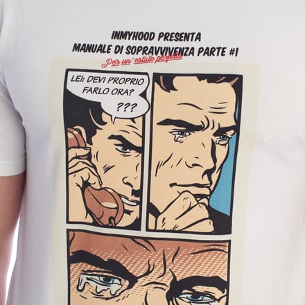 Heren T-shirt met korte mouwen van katoen met comicprint HS24MTS21-A