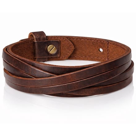 Bruine leren armband met gesneden leer