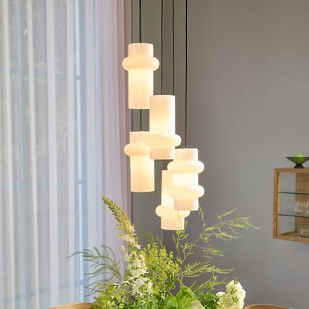 Hübsch Hanglamp Pilule Up, mat wit, Ø 15 cm, glas