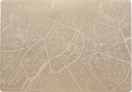 Place Maps Placemat Stadskaart Madrid - Kunstleer - Zwart - 1 Stuk