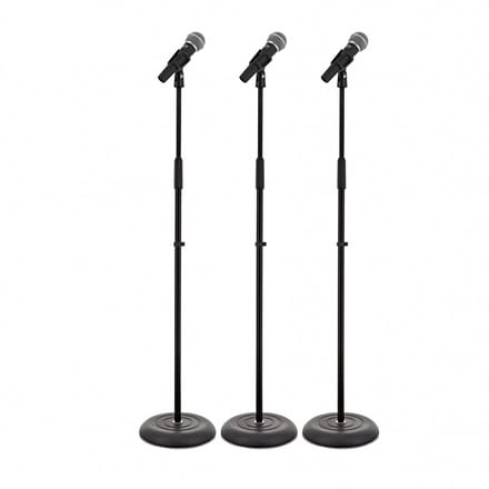 SubZero SZM-11S Dynamic Vocal Microphone with Switch, 3 Straight Stand Pack