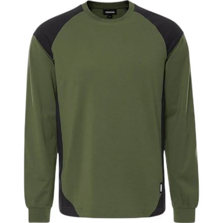Fristads Heavy T-shirt lange mouw 7071 GTM - Legergroen/zwart - L