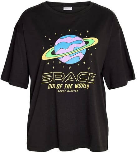 Noisy May Flex Ufo T-shirt Met Korte Mouwen Zwart M Vrouw