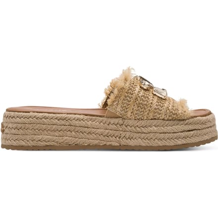 Tamaris Slippers beige Textiel - Maat 39