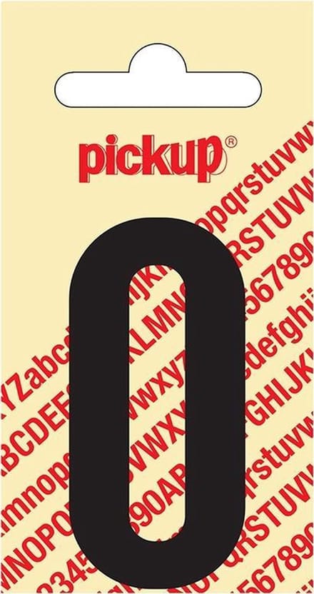 Pickup plakcijfer Nobel 60 mm zwart 0 - 310020600