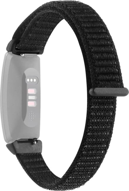 Nylon bandje - geschikt voor Fitbit Inspire 2 / Ace 3 - zwart