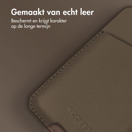Accezz Leren Kaarthouder - Geschikt voor MagSafe en Qi2 - Coffee Brown