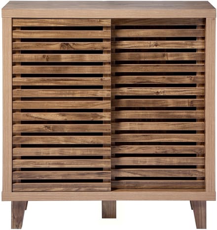 CALICOSY - Dressoir met 2 schuifdeuren en open latten L80 cm - LIAM