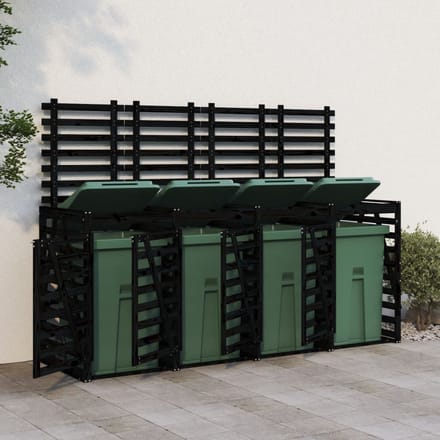 vidaXL - Containerberging - viervoudig - massief - grenenhout - zwart