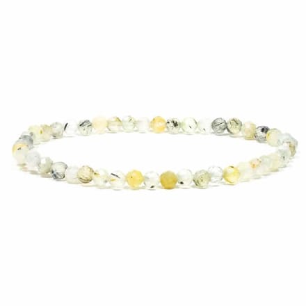 Prehniet Armband Facet Geslepen Elastisch