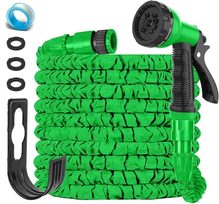 Flexibele tuinslang - Rekbare waterslang - Tuin water geven - 3x uitrekbaar - 30 meter - Groen