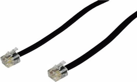 Temium - telefoonkabel - plug RJ11 mannelijk/ plug RJ11 mannelijk - 3 meter - Zwart