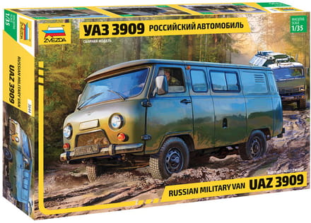Zvezda Modelbouwpakket Militaire voertuigen - 3644 Russian Military Van UAZ 3909 Plastic - 1:35 - Modelbouw