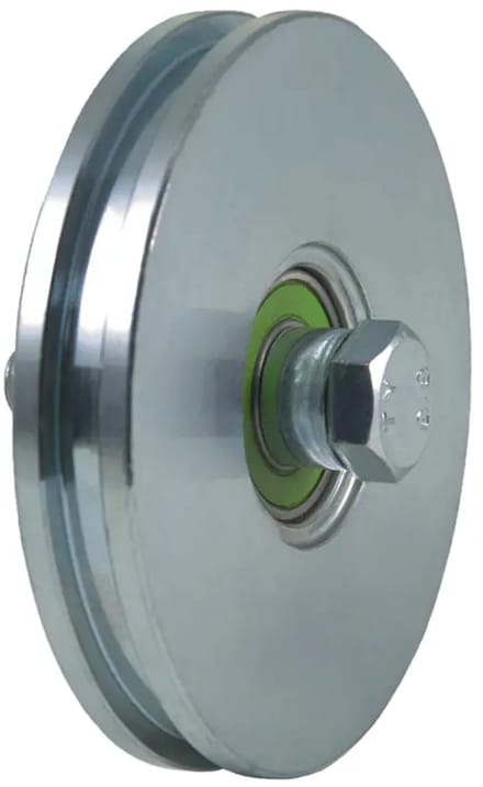 120 mm vierkant groefwiel met 1 kogellager