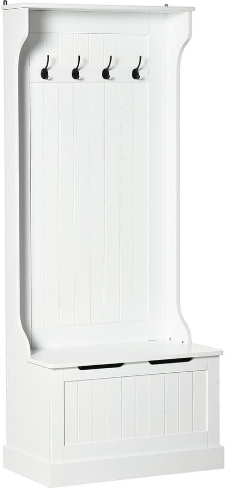 HOMCOM kapstok van MDF, 71,5 x 39,5 x 170 cm, wit.