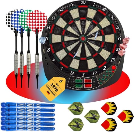 Elektronisch Dartbord - Dart Machine - Wedstrijd Darten - 16 Spelers - 12 Darts - Zwart