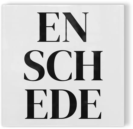 Tegeltje Enschede - wit zwart - tegeltje stad - tegeltje met tekst