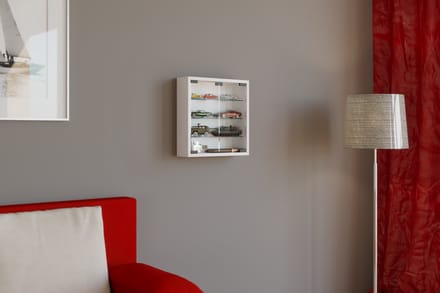 Houten glazen wandvitrine Wandvitrine Verzamelvitrine Mandosa S