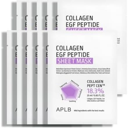 APLB Collageen EGF Peptide Sheet Masker Set: 10 STUKS #25ml 10PCS gray