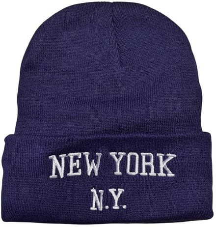 Beanie / Muts New York - Blauw | Polyacryl | One Size | Fashion Favorite