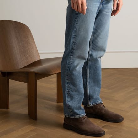 Manfield - Heren - Bruine suède veterboots - Maat 40