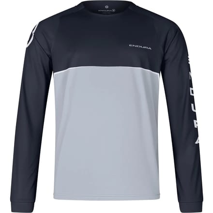 Endura Singletrack Core Printed LS Jersey Black Grey