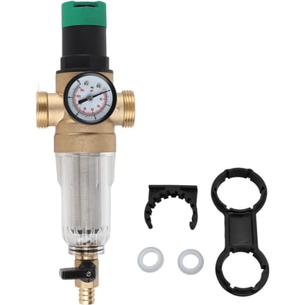 Waterdrukregelaar Messing RVS Filter Waterdrukverlager met Manometer 3/4