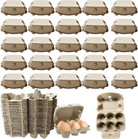 Pack 25 Eierendozen 6 Eieren Kartonnen Eierhouder voor Opslag en Transport - Koelkast en Keuken