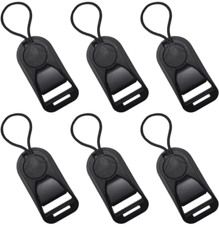Camerariem-adapters en snelsluitclips - 6 stuks, zwart