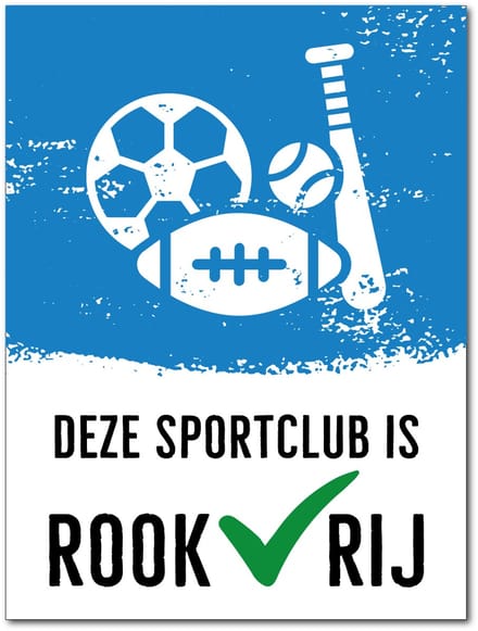 Deze Sportclub is ROOKVRIJ - Bord 30x40 cm - Forex