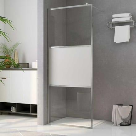 vidaXL - Inloopdouchewand - halfmat - 90x195 - cm - ESG-glas