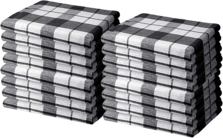 Set van 16 Keukendoeken 100% Katoen, Extra Absorberend Zwart 50x70 cm