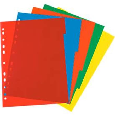 Herlitz Kunststof Tabbladen, Gekleurd, A4-formaat, 5-delig
