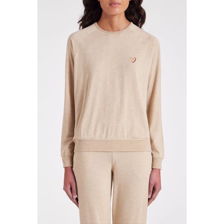 Paul Smith Women L/s Top Modal Tan Maat: S | Longsleeves Outlet | Dames | Beige