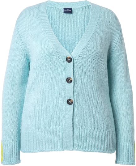Laurasøn - Dames - Vest lange mouwen V-hals - Munt - Maat 48+