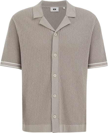 WE Fashion Heren regular fit gebreide polo met structuur