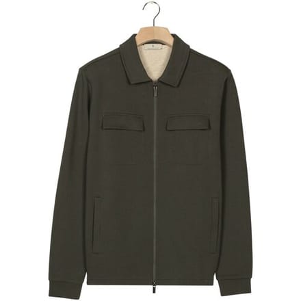 Thomas Maine Vest Sweat Full Zip Double Chestpocket Donker Groen / male