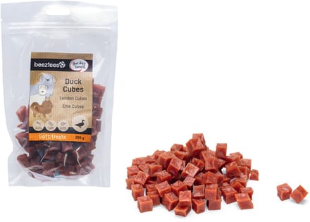 Beeztees Tasty Treats Eenden Cubes - Hondensnacks - Hondenkoekjes - Hondensnoepjes - 200 gram
