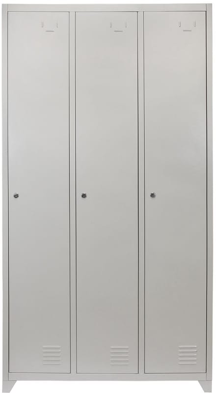 Metalen opbergkast - grijs - 50x90x180 cm - 2 planken & kledingrail
