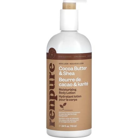Renpure, Lotion Hydratante pour le Corps, Beurre de Cacao et Beurre de Karité, 24 fl oz (710 ml) beige