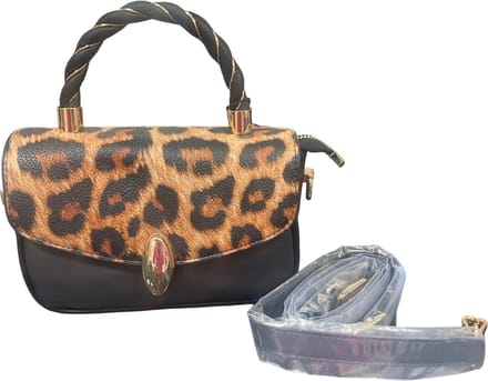 CHEYYS Leren damestas | Leopard Bruin