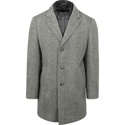 Suitable Coat Wol Pepita Pepper Grey - Maat 46 - Heren - Mantels & coats