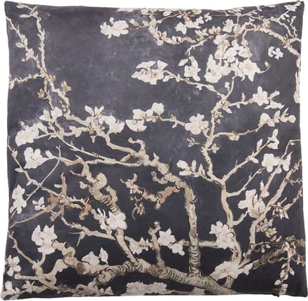 Clayre & Eef Sierkussen 45x45 cm Zwart Roze Synthetisch Bloesemtakken