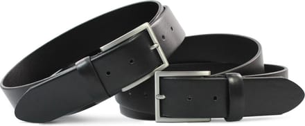 2 pack safekeepers glad leren riem - Zwart - Echt Italiaans rundleer - 4 cm - Casual