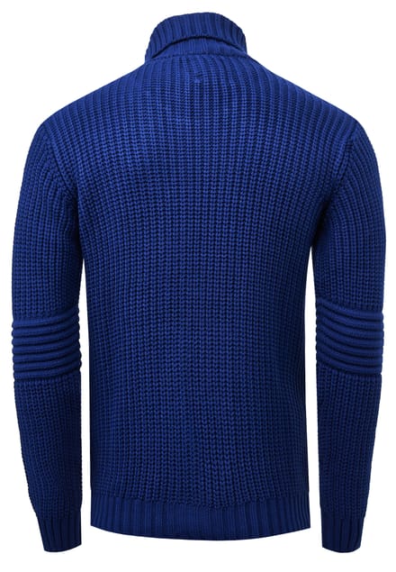 Gebreid vest met coltrui en asymmetrische rits