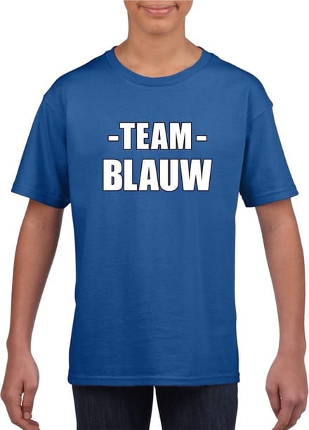 Sportdag team blauw shirt kinderen 122/128